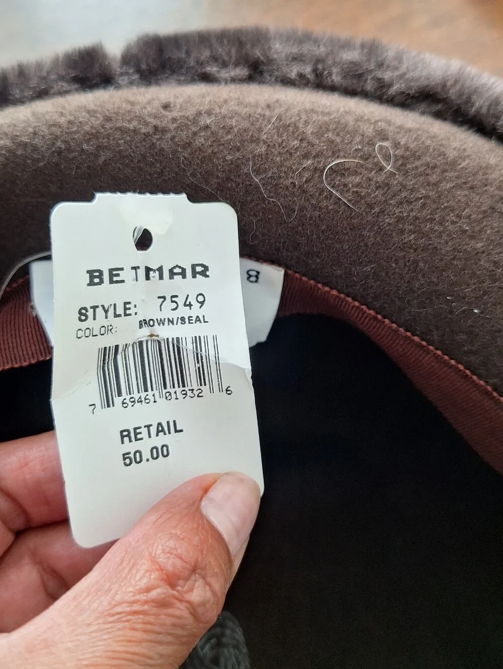 Betmar brown wool hat NWT